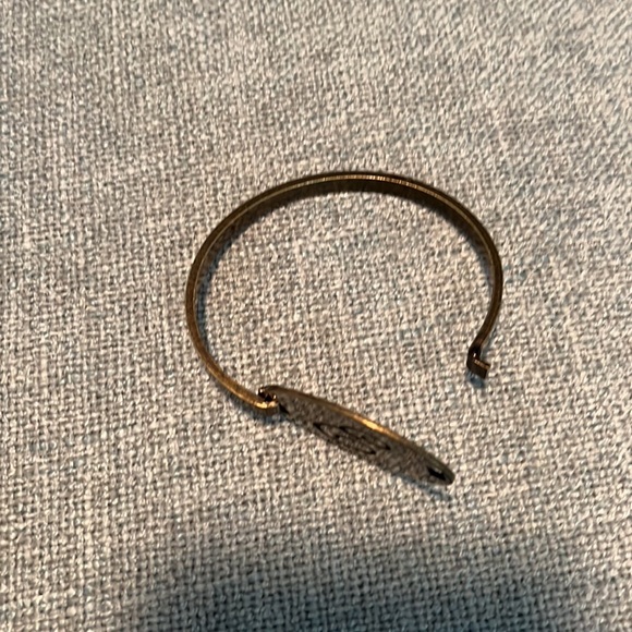 Jewel Kade Etched Brass “E”Bangle Bracelet - Picture 3 of 3